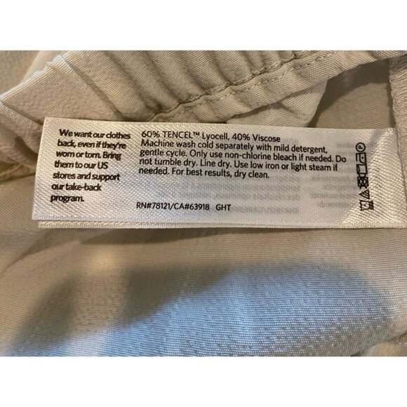 Eileen Fisher Pants Pull On Cropped Tie Waist Tencel Cream Size Large L - Picture 5 of 5